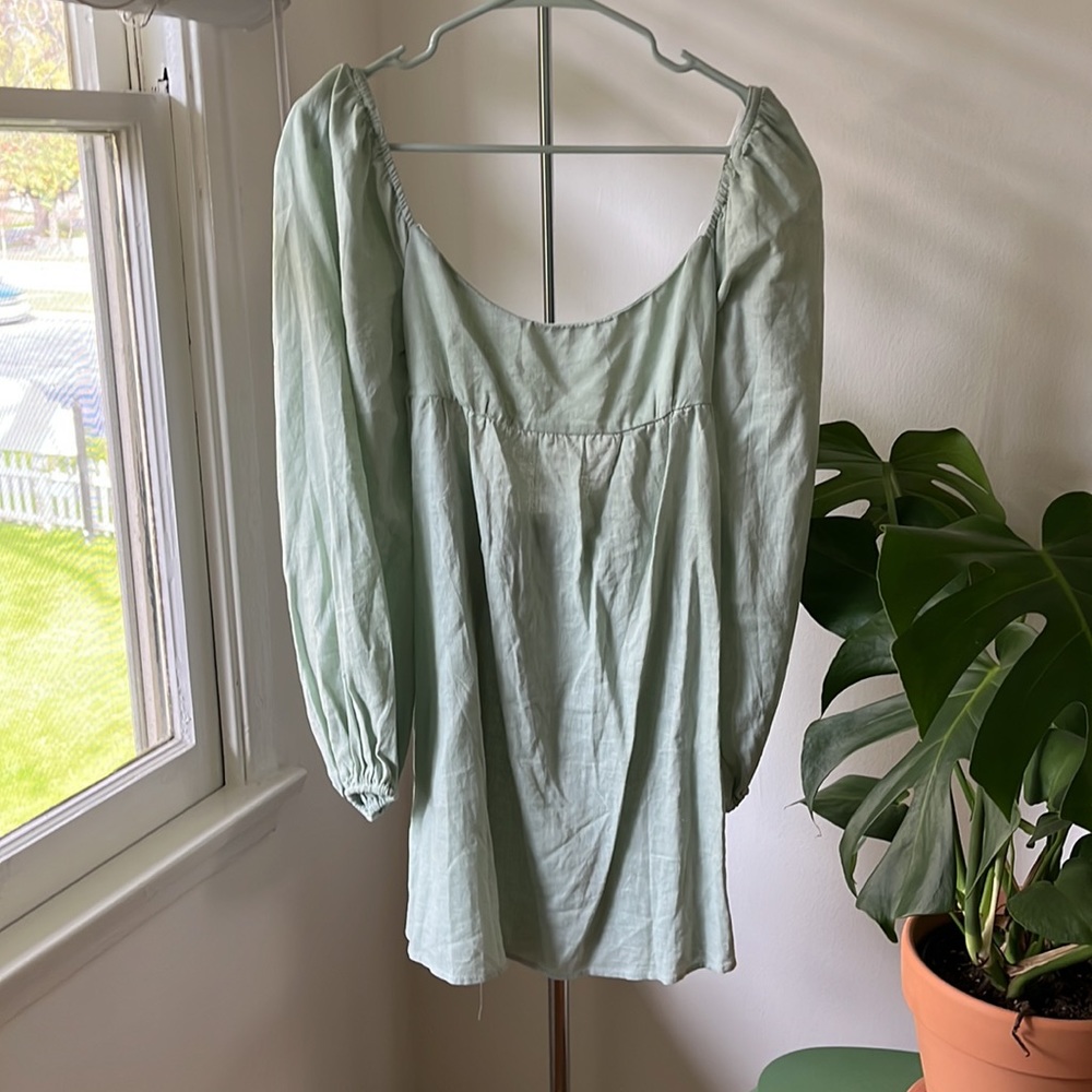 Princess Polly Olivia Mini Dress Sage - Picture 3 of 4